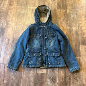 Old Navy Hooded Blue Denim Jacket for Kids